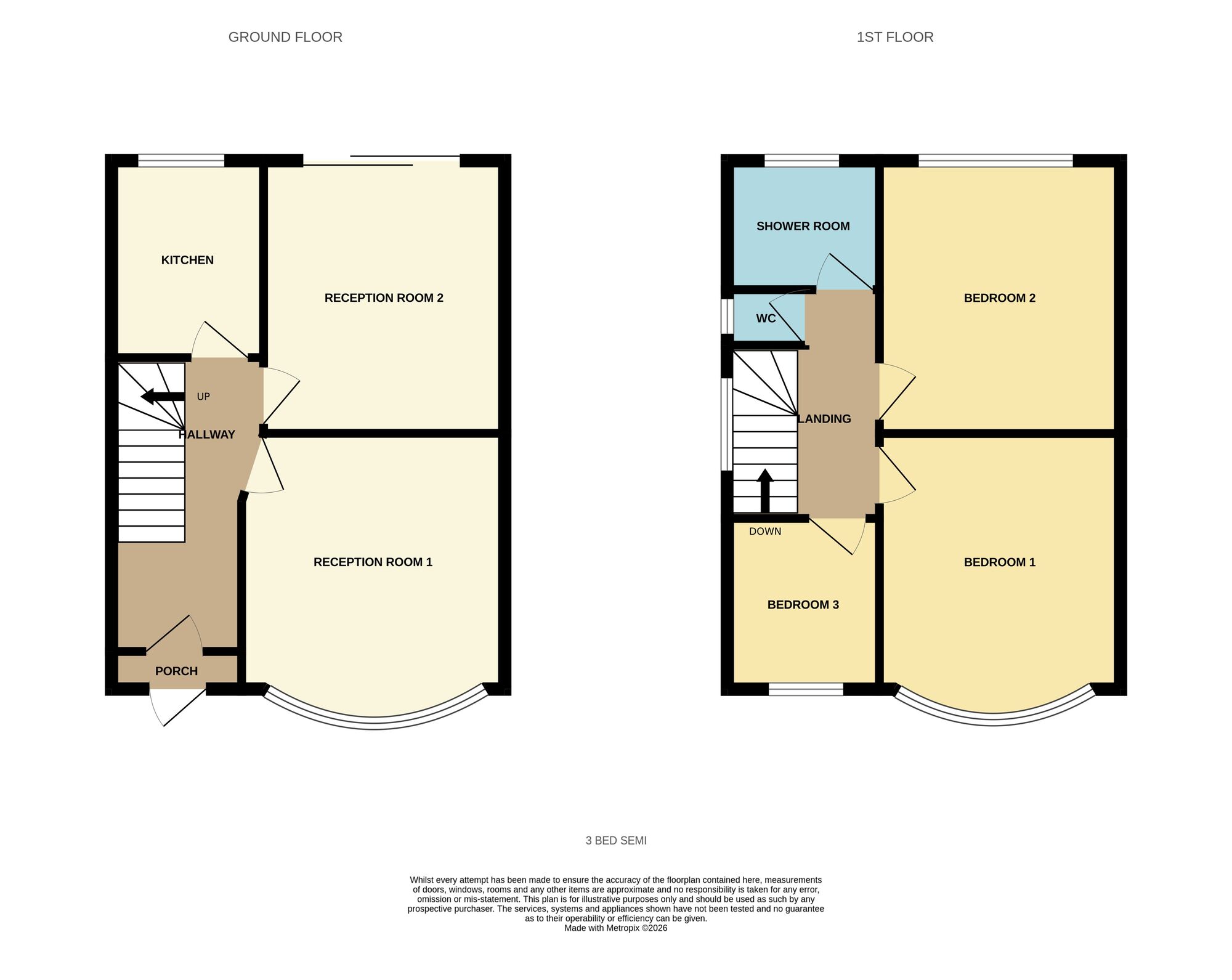 Floorplan of 3 bedroom Semi Detached House for sale, Moat Lane, Yardley, West Midlands, B26