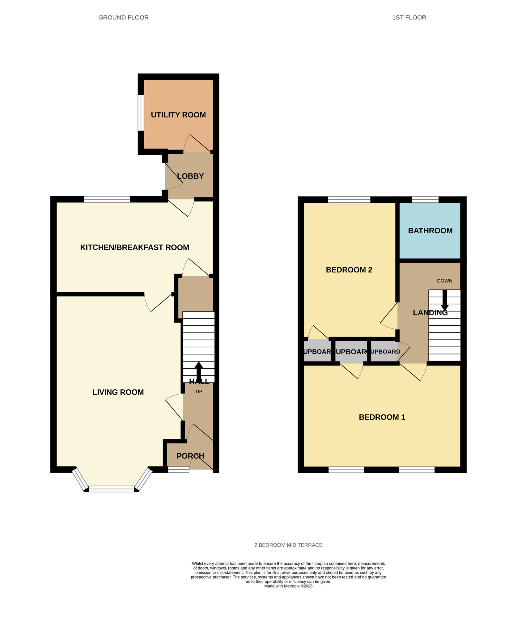 Floorplan of 2 bedroom Mid Terrace House for sale, Amanda Drive, Birmingham, West Midlands, B26