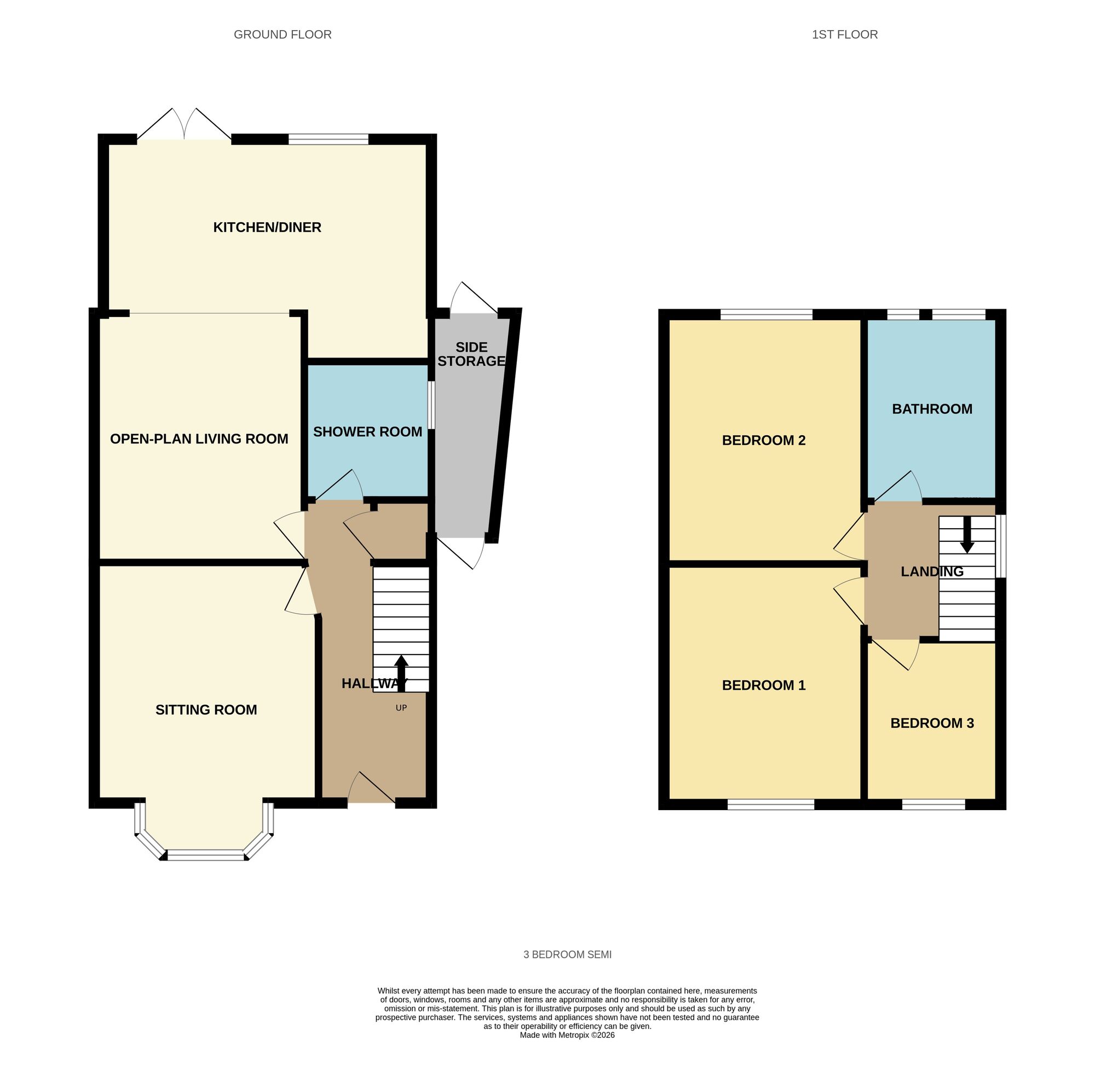 Floorplan of 3 bedroom End Terrace House for sale, Old Farm Road, Birmingham, West Midlands, B33