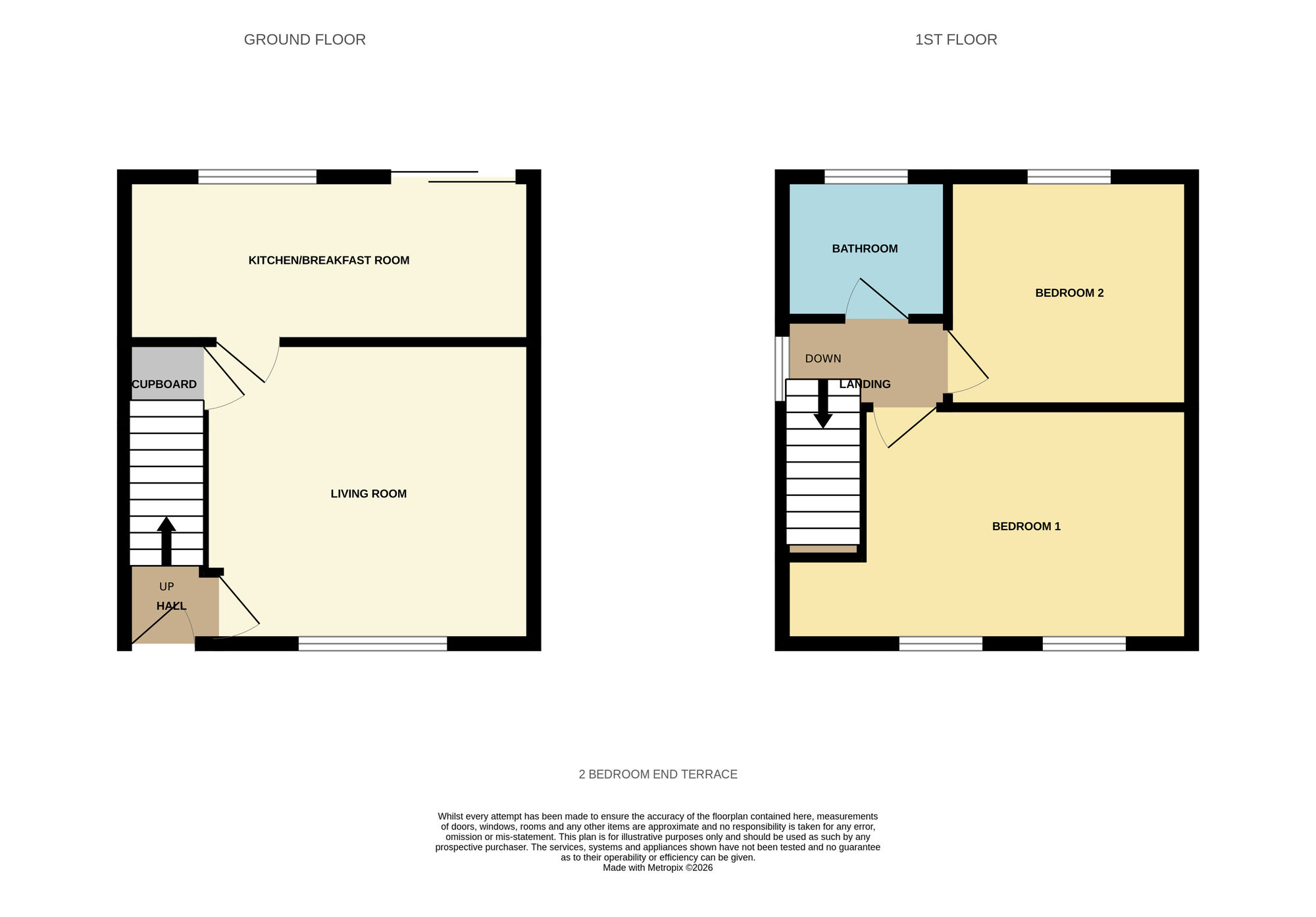 Floorplan of 2 bedroom End Terrace House for sale, Durley Road, Birmingham, West Midlands, B25