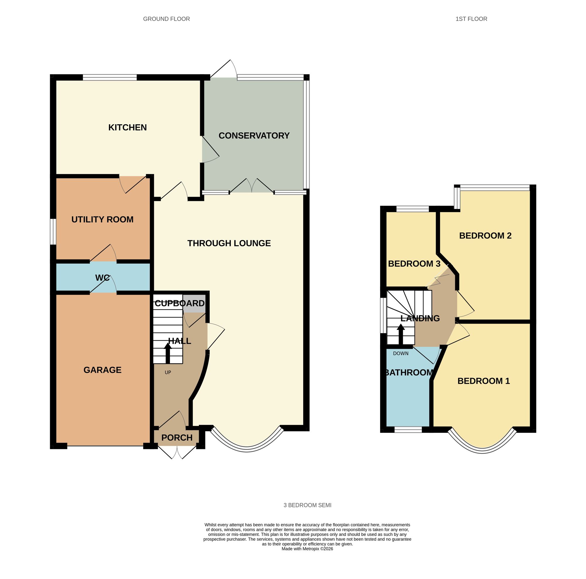 Floorplan of 3 bedroom Semi Detached House for sale, Charlbury Crescent, Birmingham, West Midlands, B26
