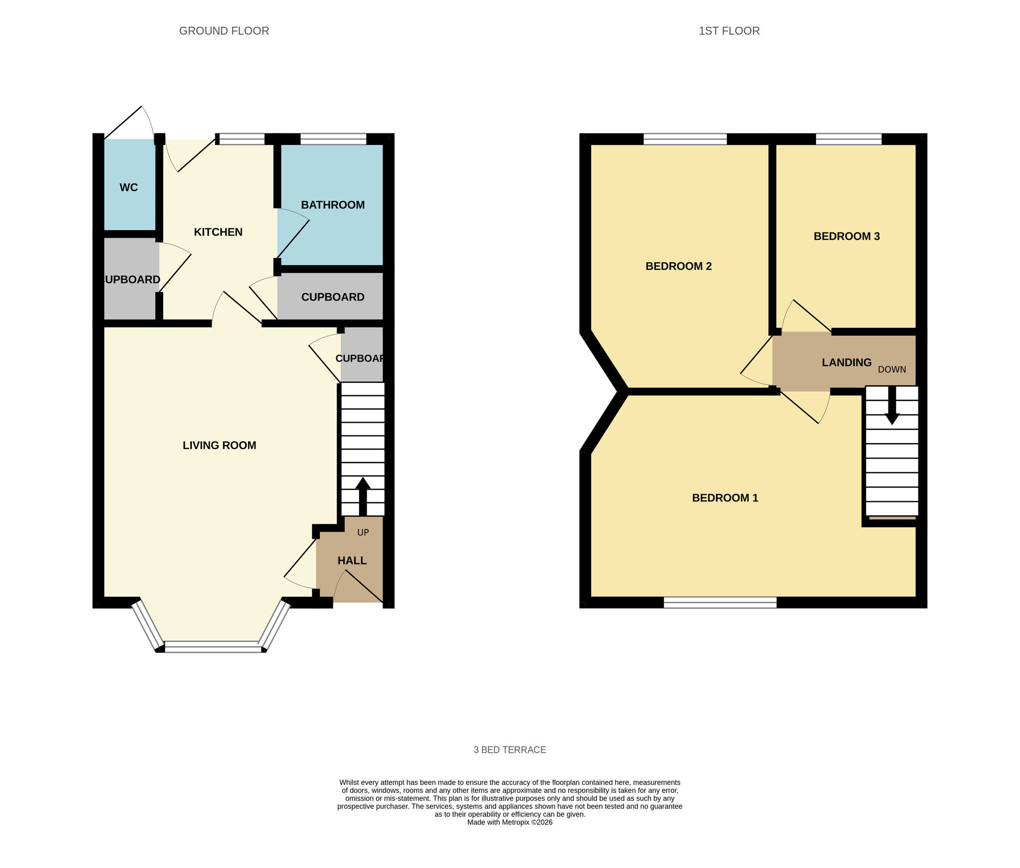 Floorplan of 3 bedroom Mid Terrace House for sale, Deakins Road, Birmingham, West Midlands, B25