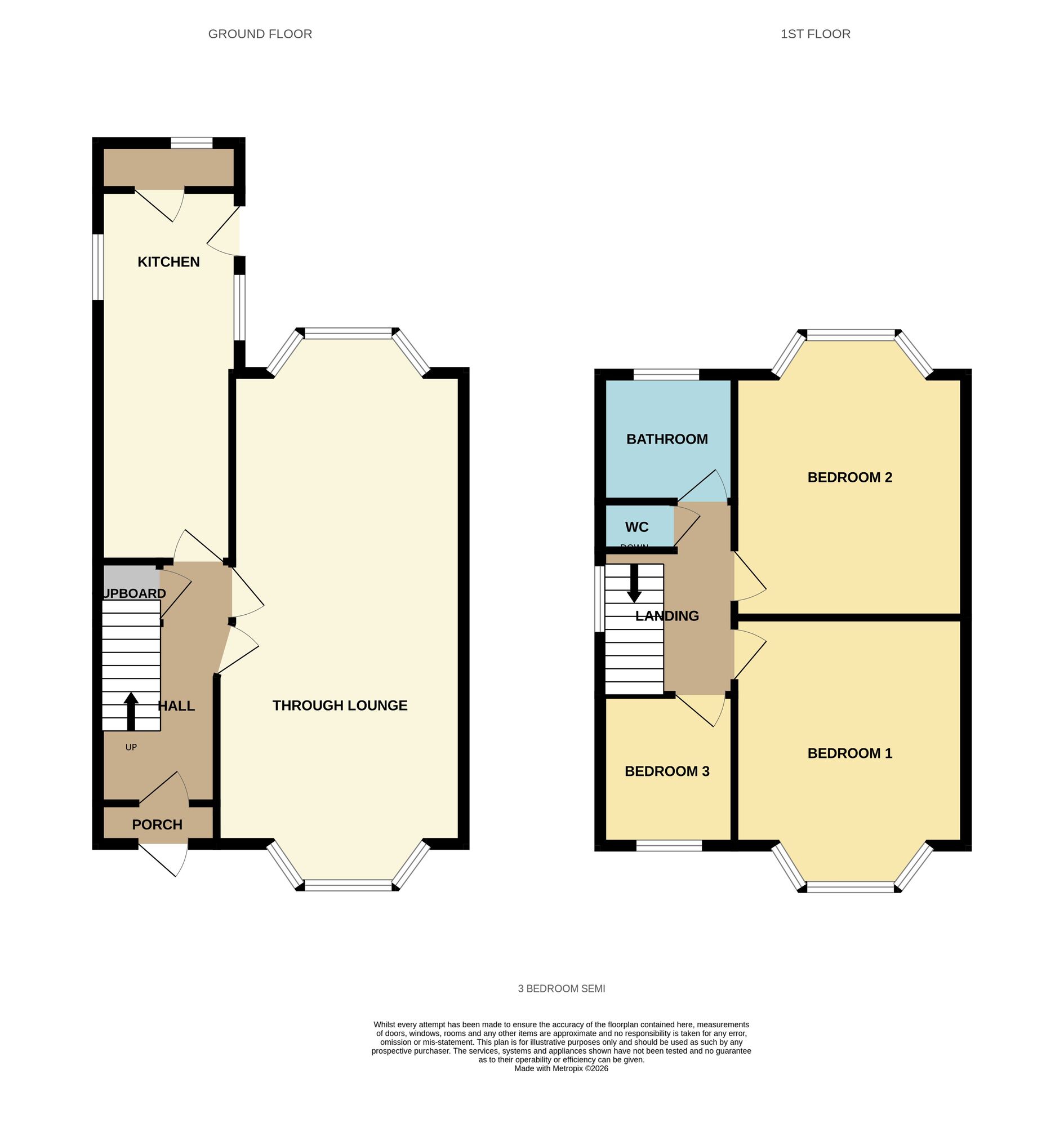 Floorplan of 3 bedroom Semi Detached House for sale, Croft Road, Birmingham, West Midlands, B26