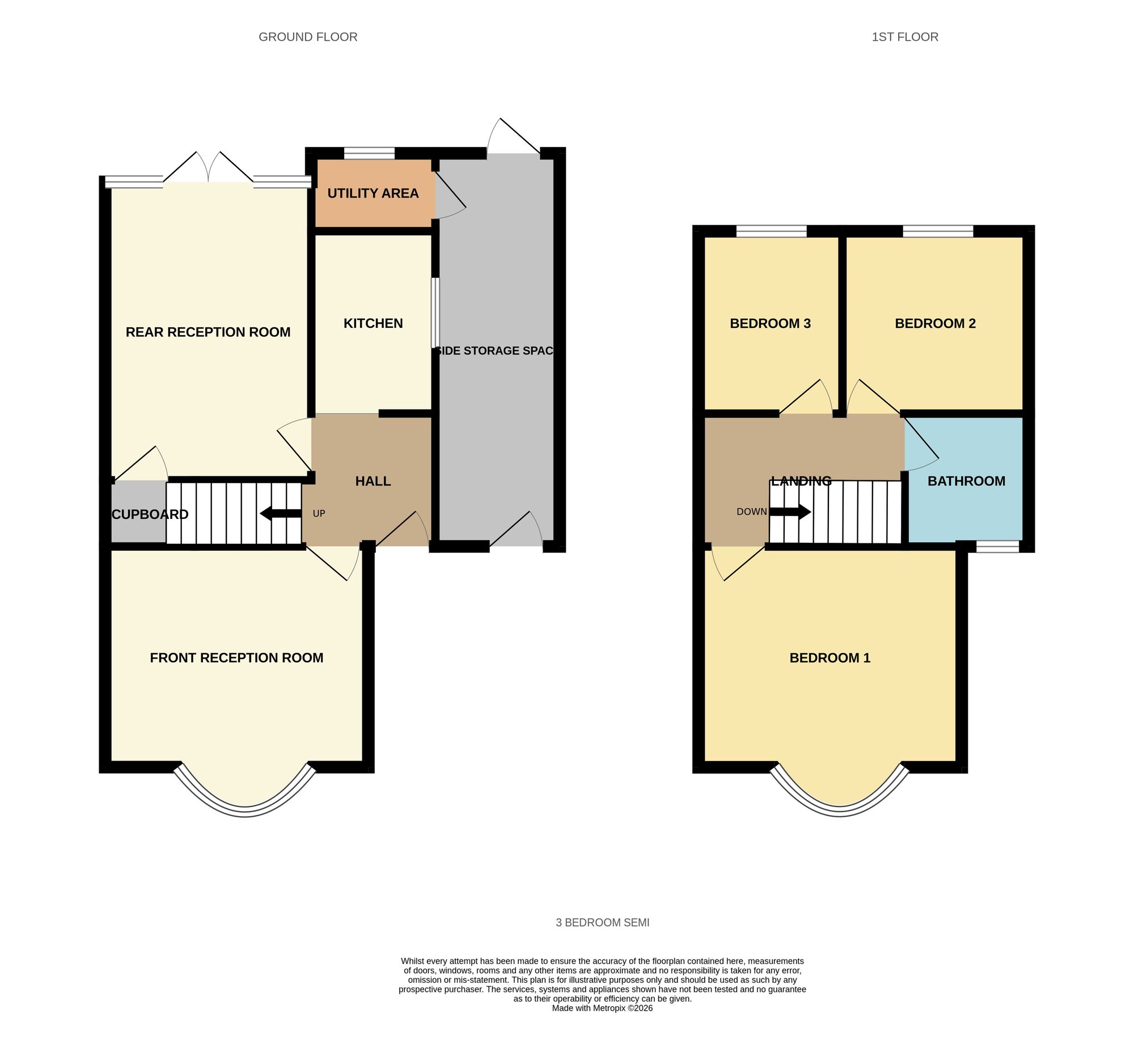 Floorplan of 3 bedroom Semi Detached House for sale, Brays Road, Birmingham, West Midlands, B26