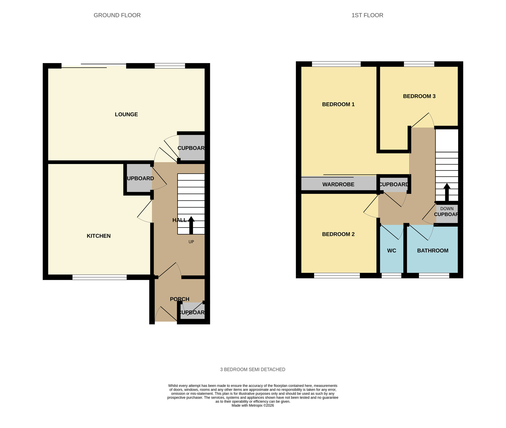 Floorplan of 3 bedroom Semi Detached House for sale, Rickyard Close, Yardley, West Midlands, B25