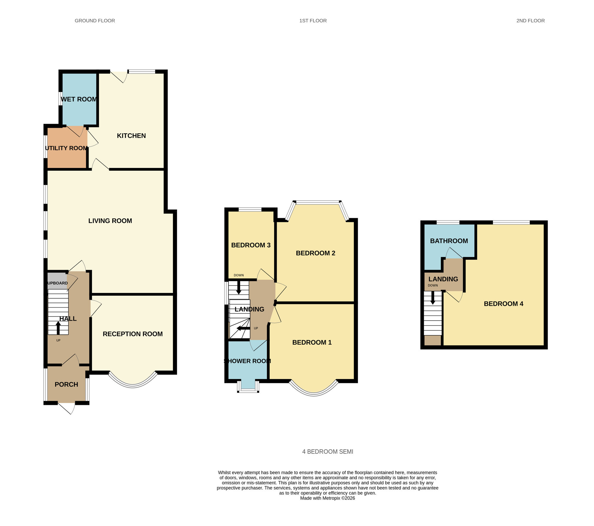 Floorplan of 4 bedroom Semi Detached House for sale, Stockfield Road, Yardley, West Midlands, B25