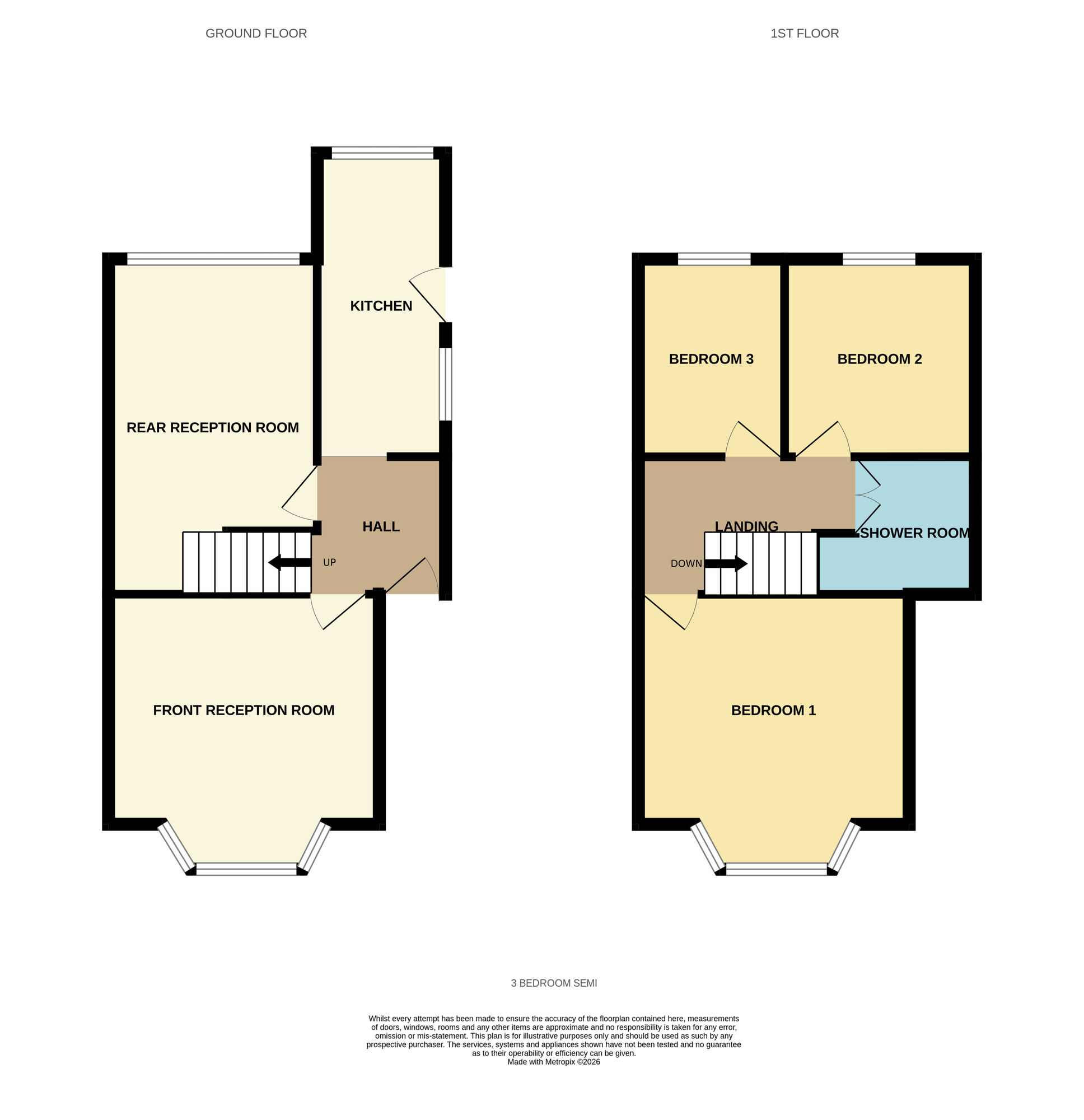 Floorplan of 3 bedroom Semi Detached House for sale, Welford Avenue, Birmingham, West Midlands, B26
