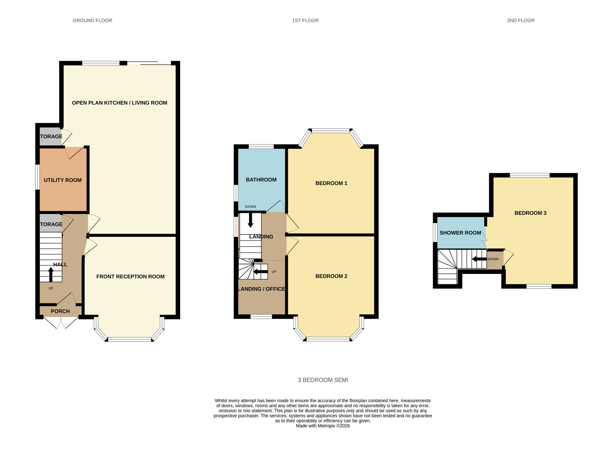 Floorplan of 3 bedroom Semi Detached House for sale, Patrick Road, Birmingham, West Midlands, B26