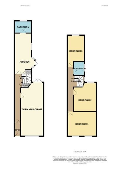 Floorplan of 3 bedroom Semi Detached House for sale, Flora Road, Birmingham, West Midlands, B25