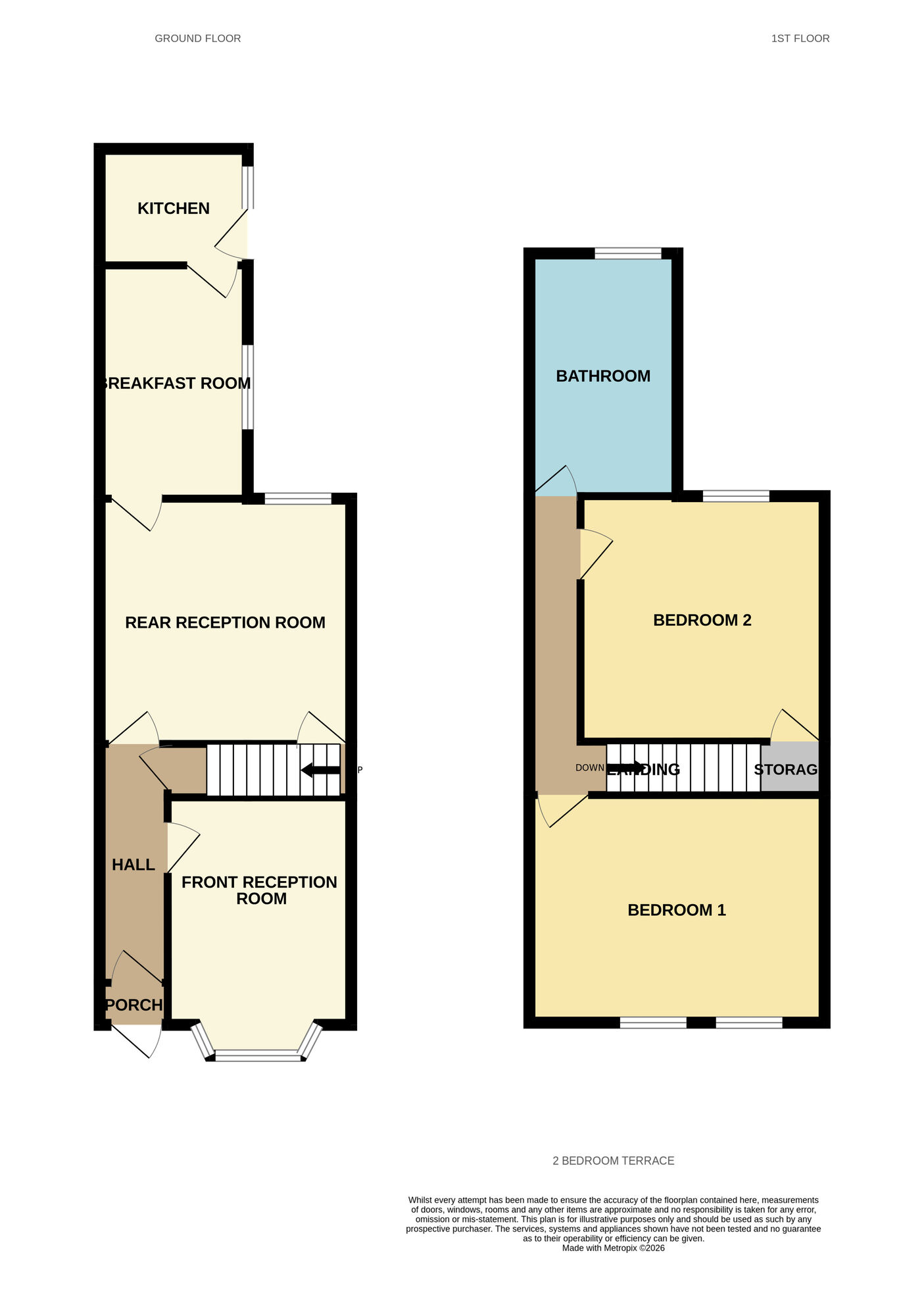 Floorplan of 2 bedroom Mid Terrace House for sale, Mansel Road, Birmingham, West Midlands, B10