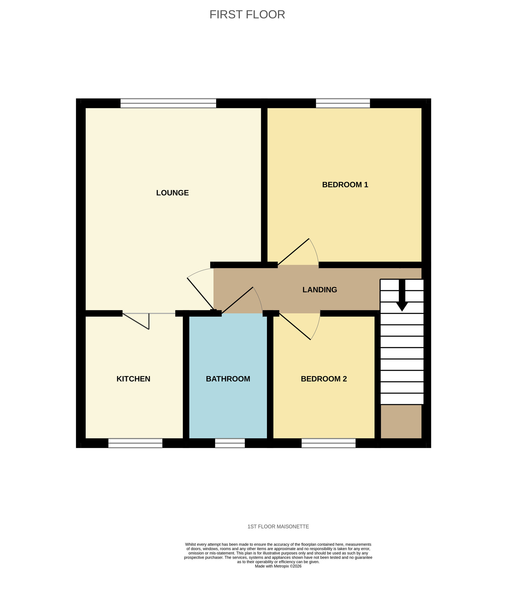 Floorplan of 2 bedroom Flat for sale, Barrows Lane, Birmingham, West Midlands, B26