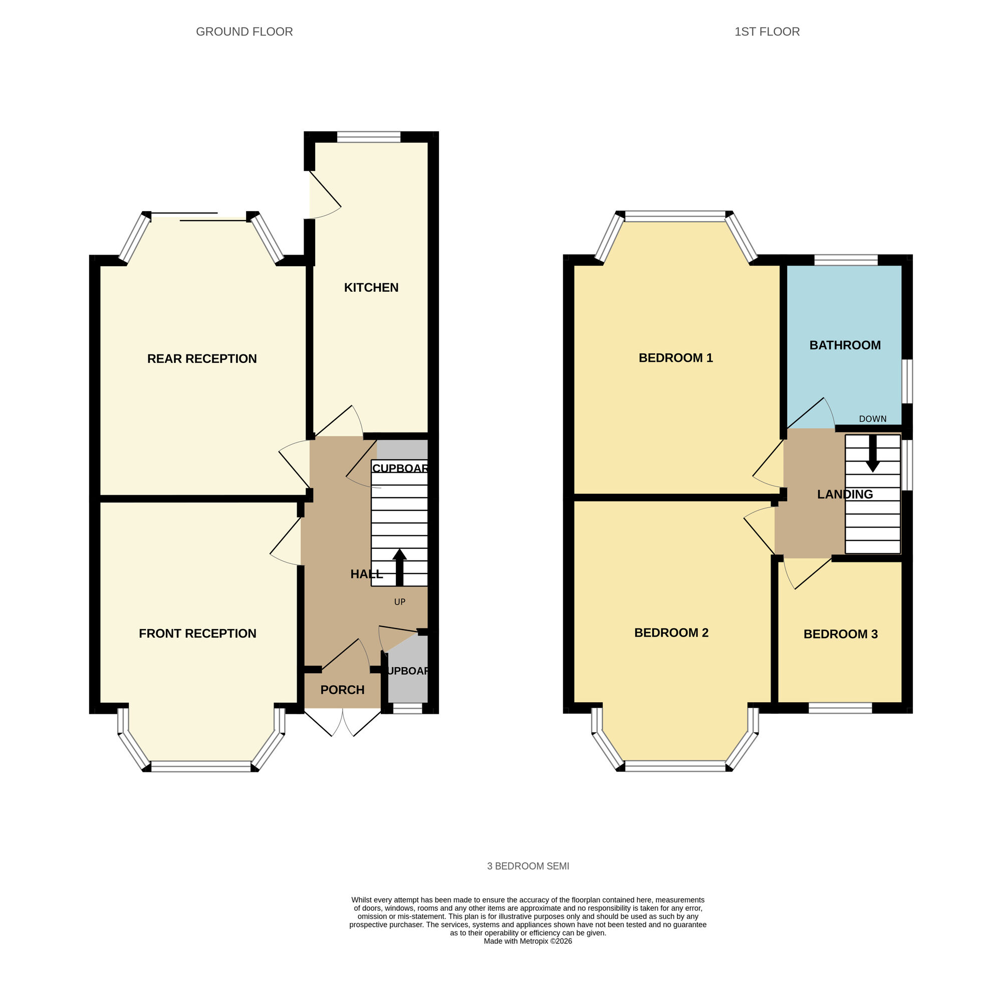 Floorplan of 3 bedroom Semi Detached House for sale, Farnol Road, Birmingham, West Midlands, B26