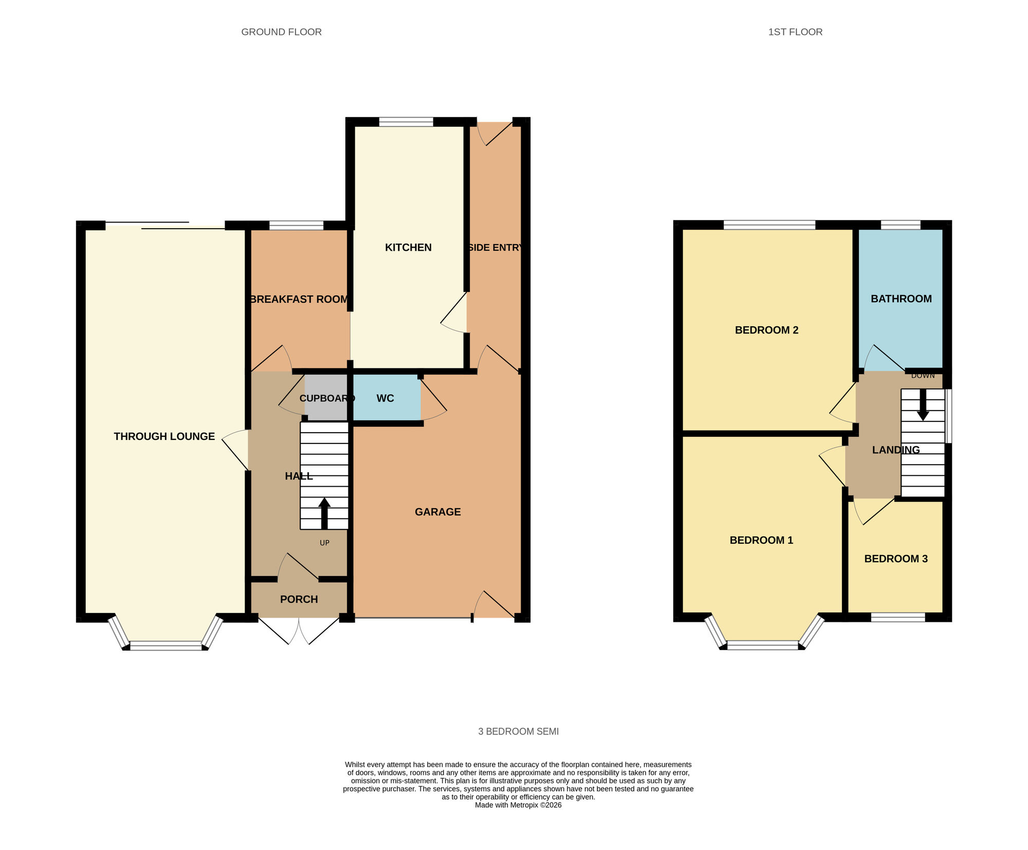 Floorplan of 3 bedroom Semi Detached House for sale, Manor House Lane, Birmingham, West Midlands, B26