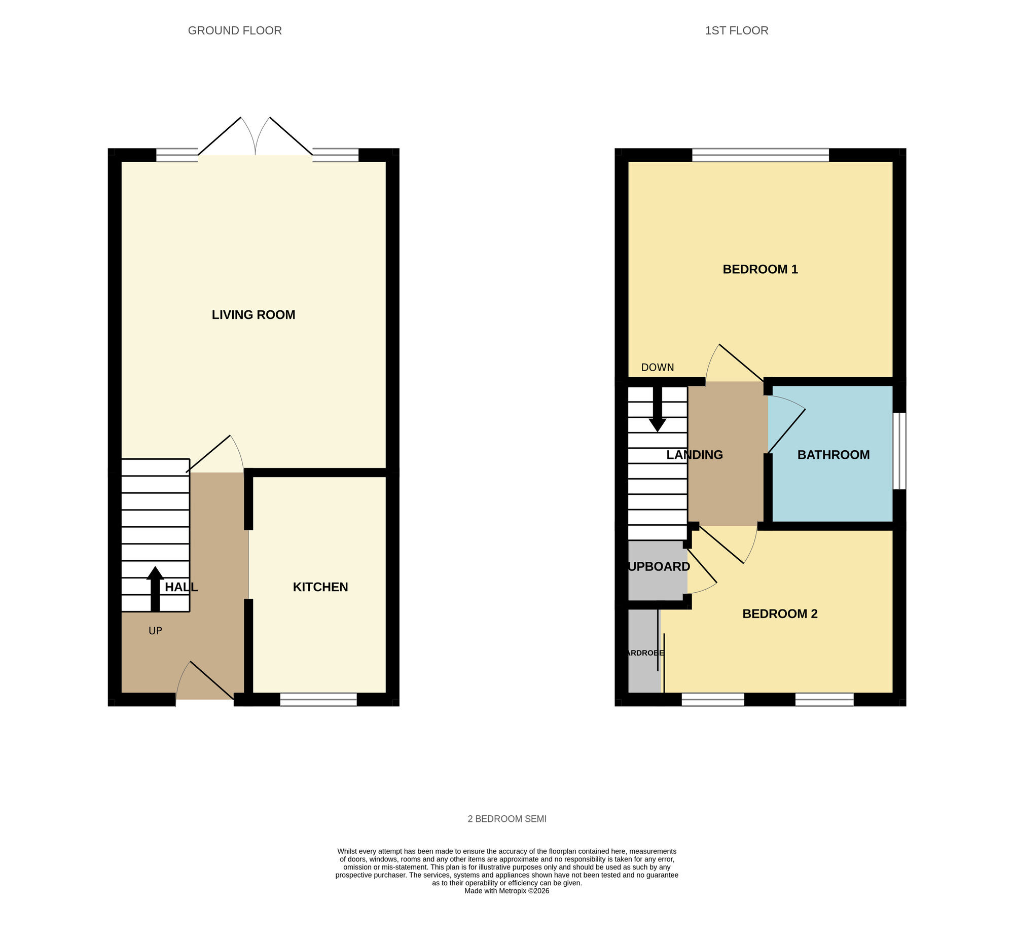 Floorplan of 2 bedroom Semi Detached House for sale, Orchard Rise, Birmingham, West Midlands, B26