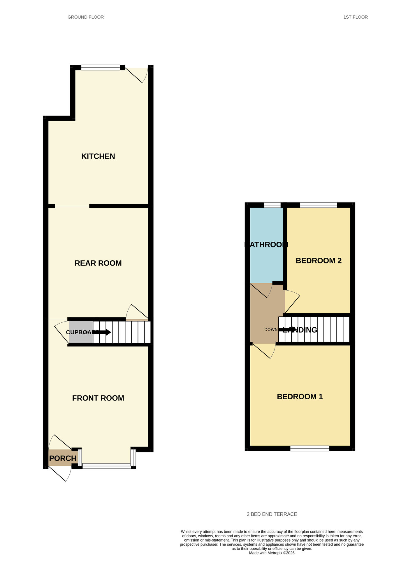 Floorplan of 2 bedroom Mid Terrace House for sale, Stoney Lane, Yardley, Birmingham, B25