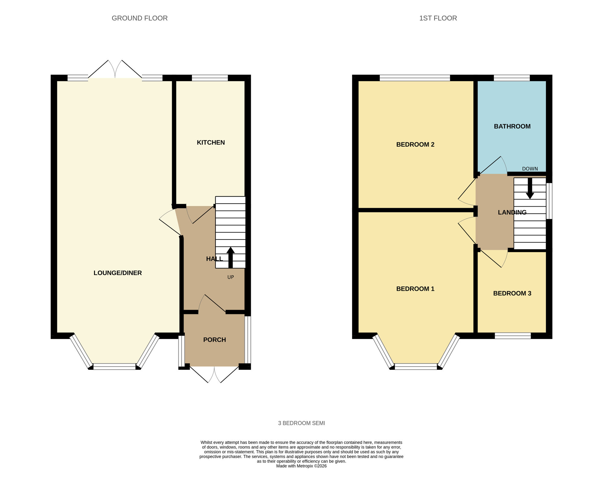 Floorplan of 3 bedroom Semi Detached House for sale, Mansfield Road, Yardley, West Midlands, B25