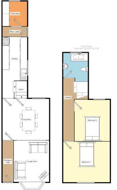 Floorplan of 2 bedroom Mid Terrace House for sale, Preston Road, Yardley, Birmingham, B26