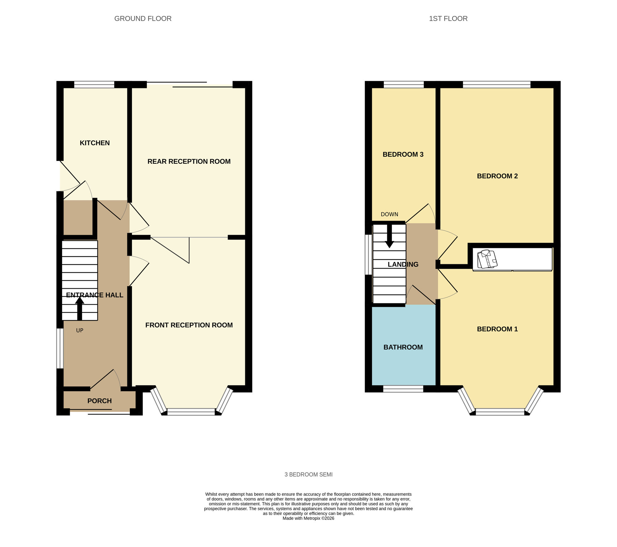 Floorplan of 3 bedroom Semi Detached House for sale, Wichnor Road, Solihull, West Midlands, B92