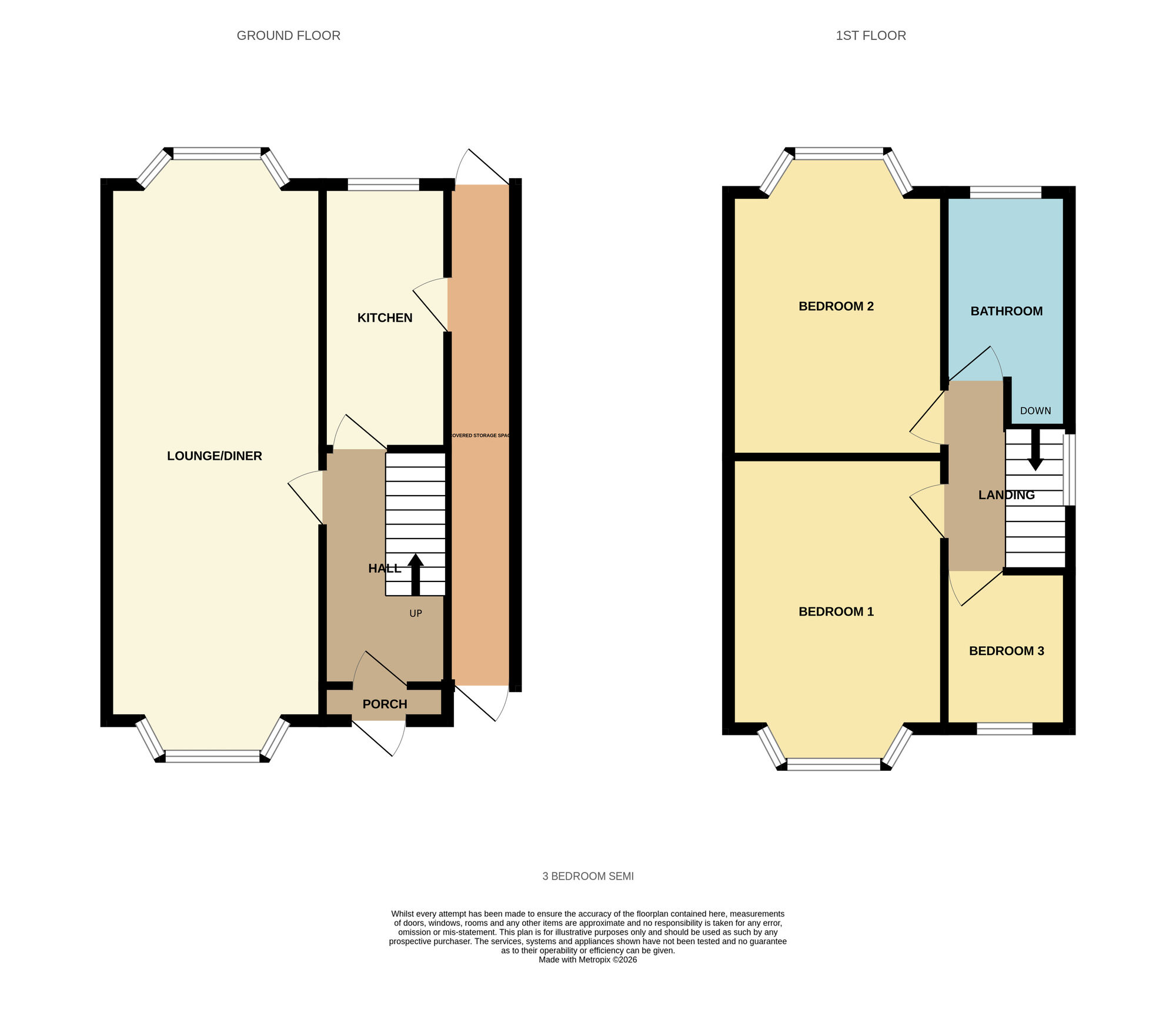 Floorplan of 3 bedroom Semi Detached House for sale, Bilton Grange Road, Birmingham, West Midlands, B26