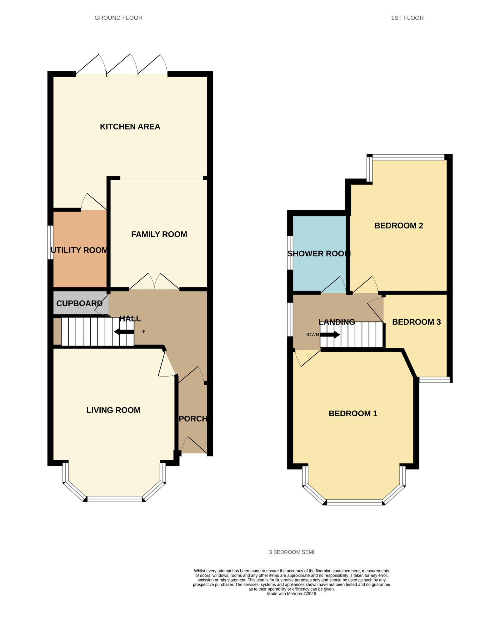 Floorplan of 3 bedroom Semi Detached House for sale, Goldthorne Avenue, Sheldon, West Midlands, B26