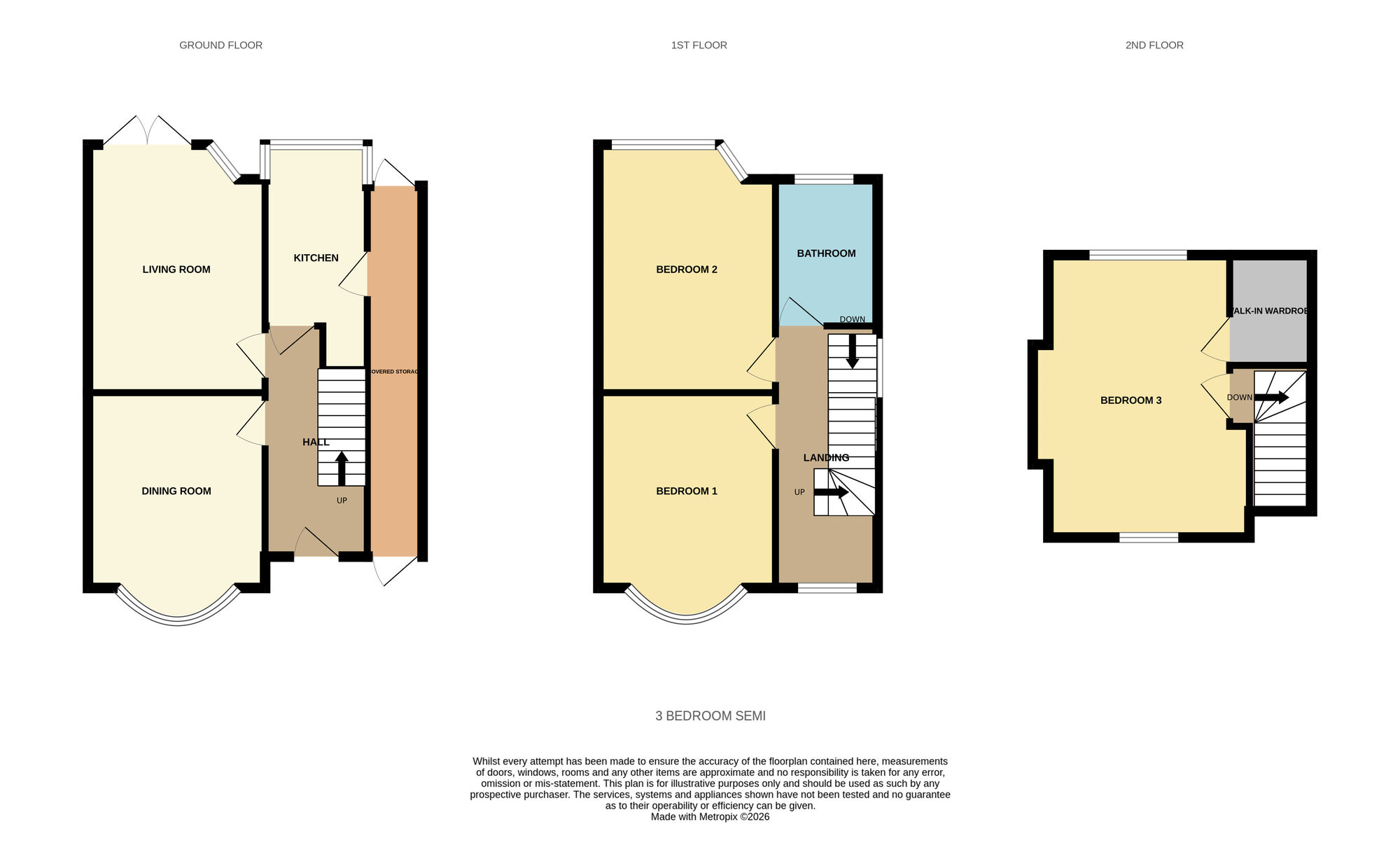Floorplan of 3 bedroom Semi Detached House for sale, Gleneagles Road, Birmingham, West Midlands, B26