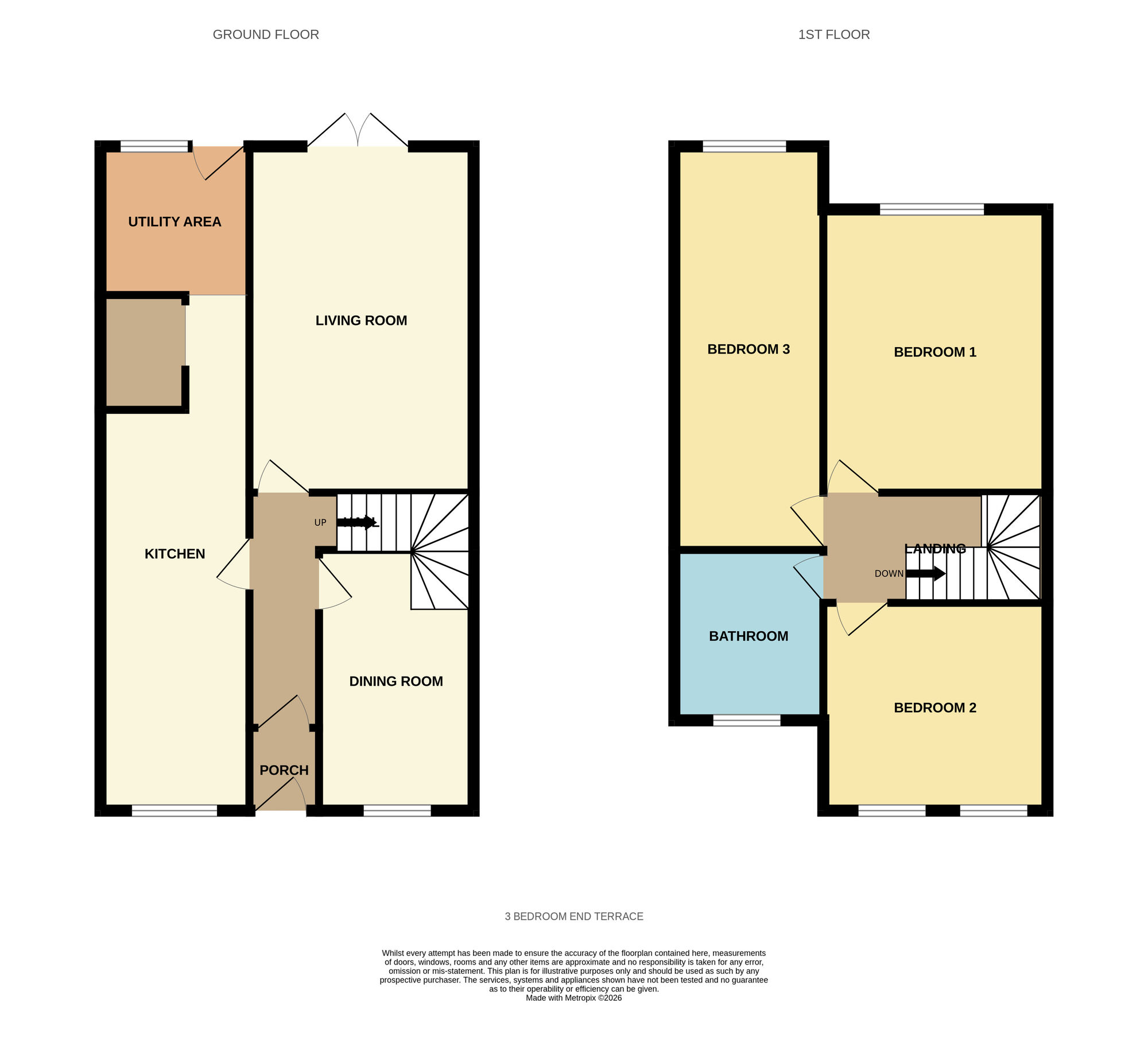 Floorplan of 3 bedroom End Terrace House for sale, Barrows Lane, Birmingham, West Midlands, B26