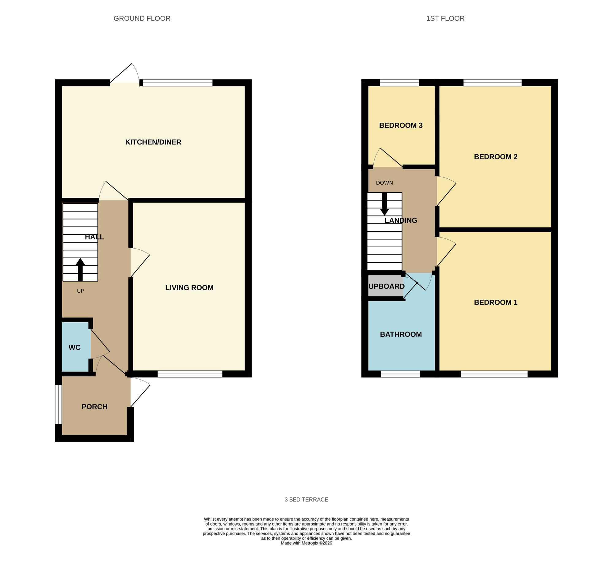 Floorplan of 3 bedroom Mid Terrace House for sale, Mackadown Lane, Birmingham, B33