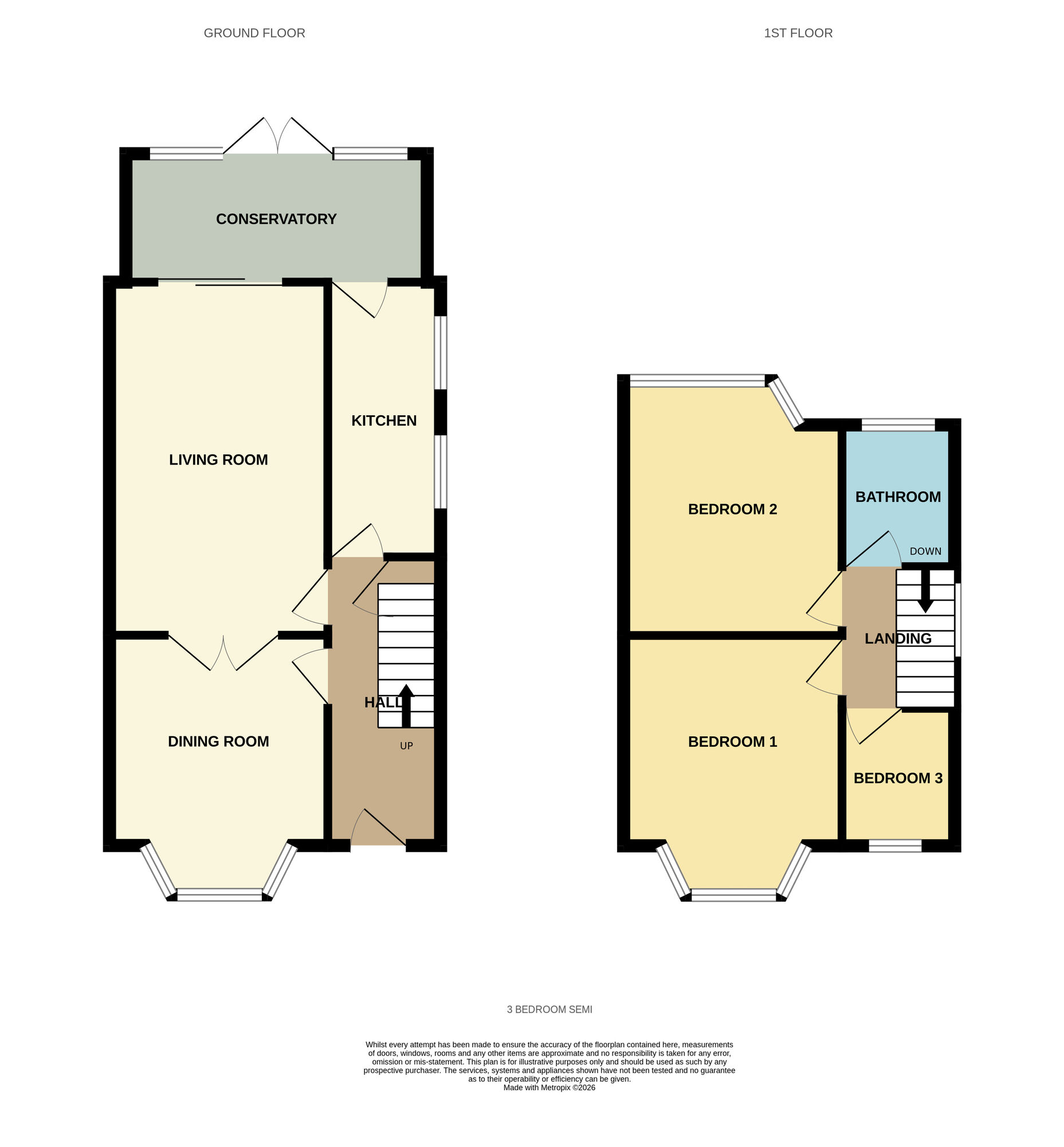Floorplan of 3 bedroom Semi Detached House for sale, Charlbury Crescent, Birmingham, West Midlands, B26
