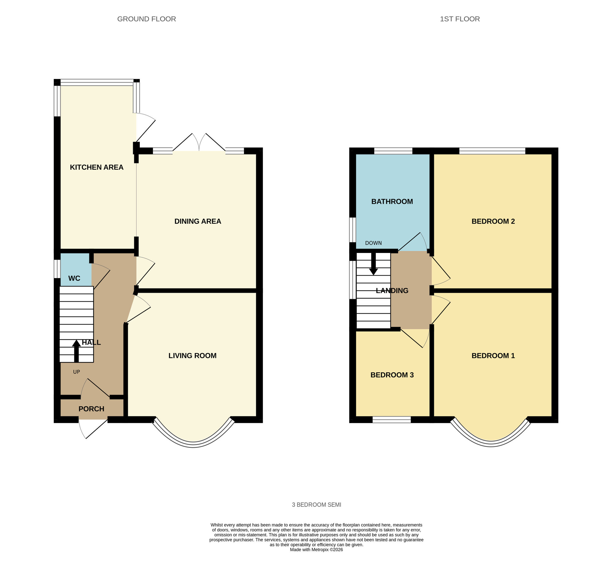 Floorplan of 3 bedroom Semi Detached House for sale, Moat Lane, Yardley, West Midlands, B26