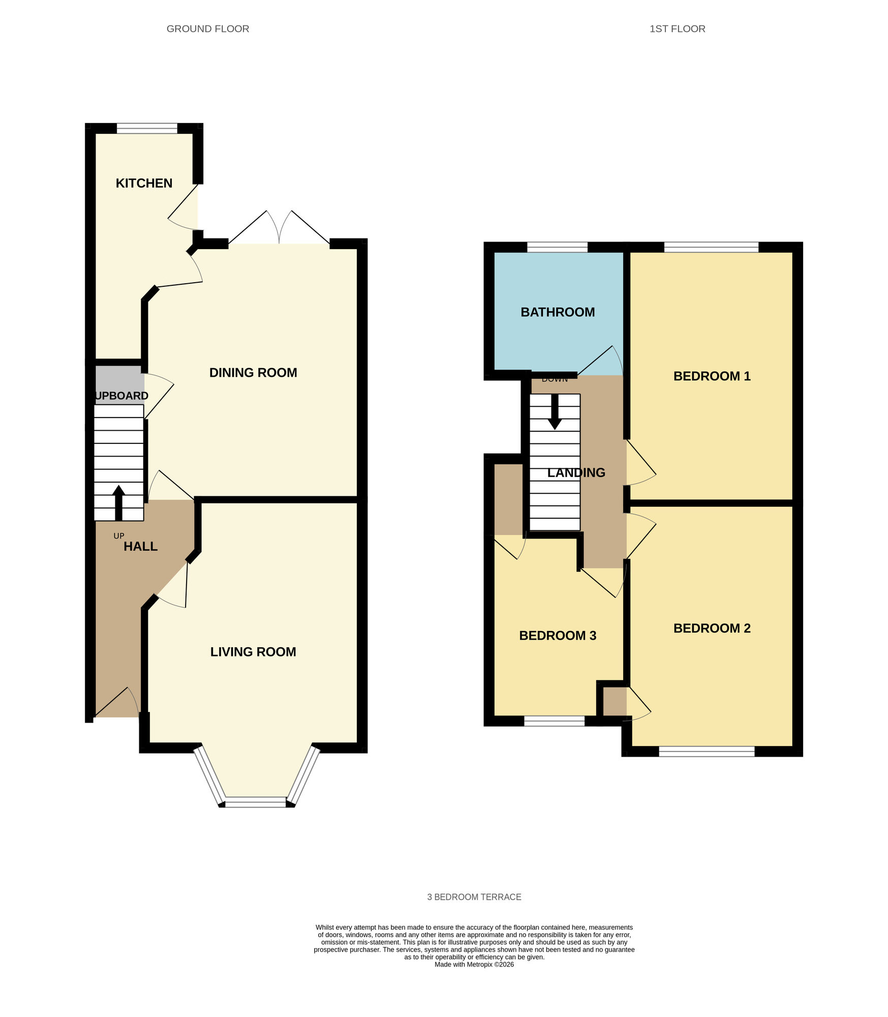 Floorplan of 3 bedroom Mid Terrace House for sale, Clements Road, Birmingham, West Midlands, B25