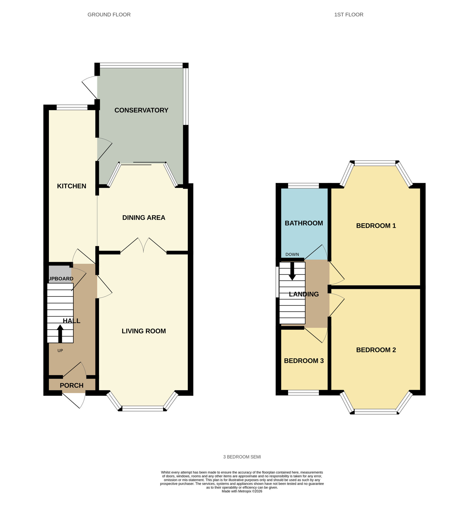 Floorplan of 3 bedroom Semi Detached House for sale, Elmcroft Road, Birmingham, West Midlands, B26