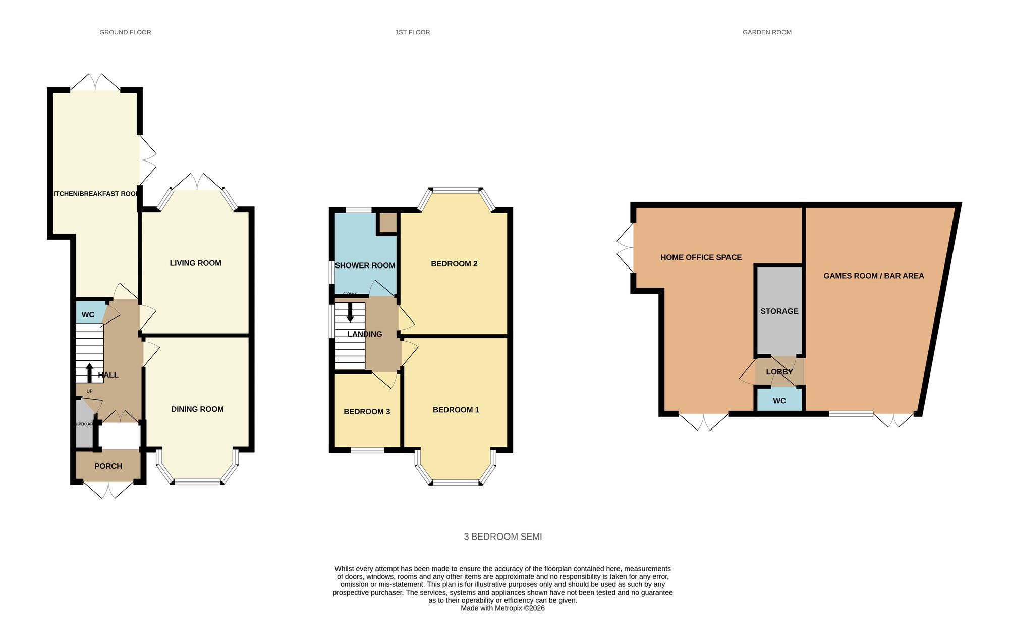 Floorplan of 3 bedroom Semi Detached House for sale, Farnol Road, Birmingham, West Midlands, B26