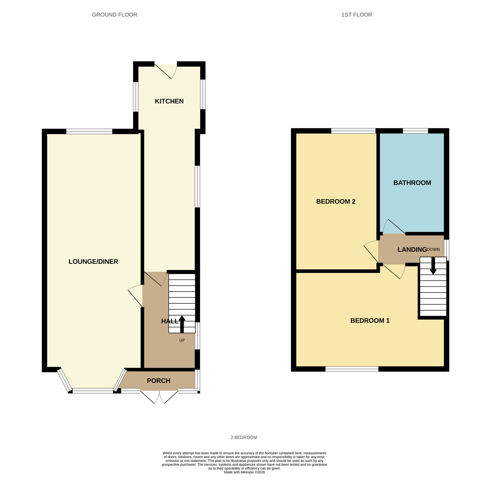 Floorplan of 2 bedroom End Terrace House for sale, Stuarts Road, Birmingham, West Midlands, B33