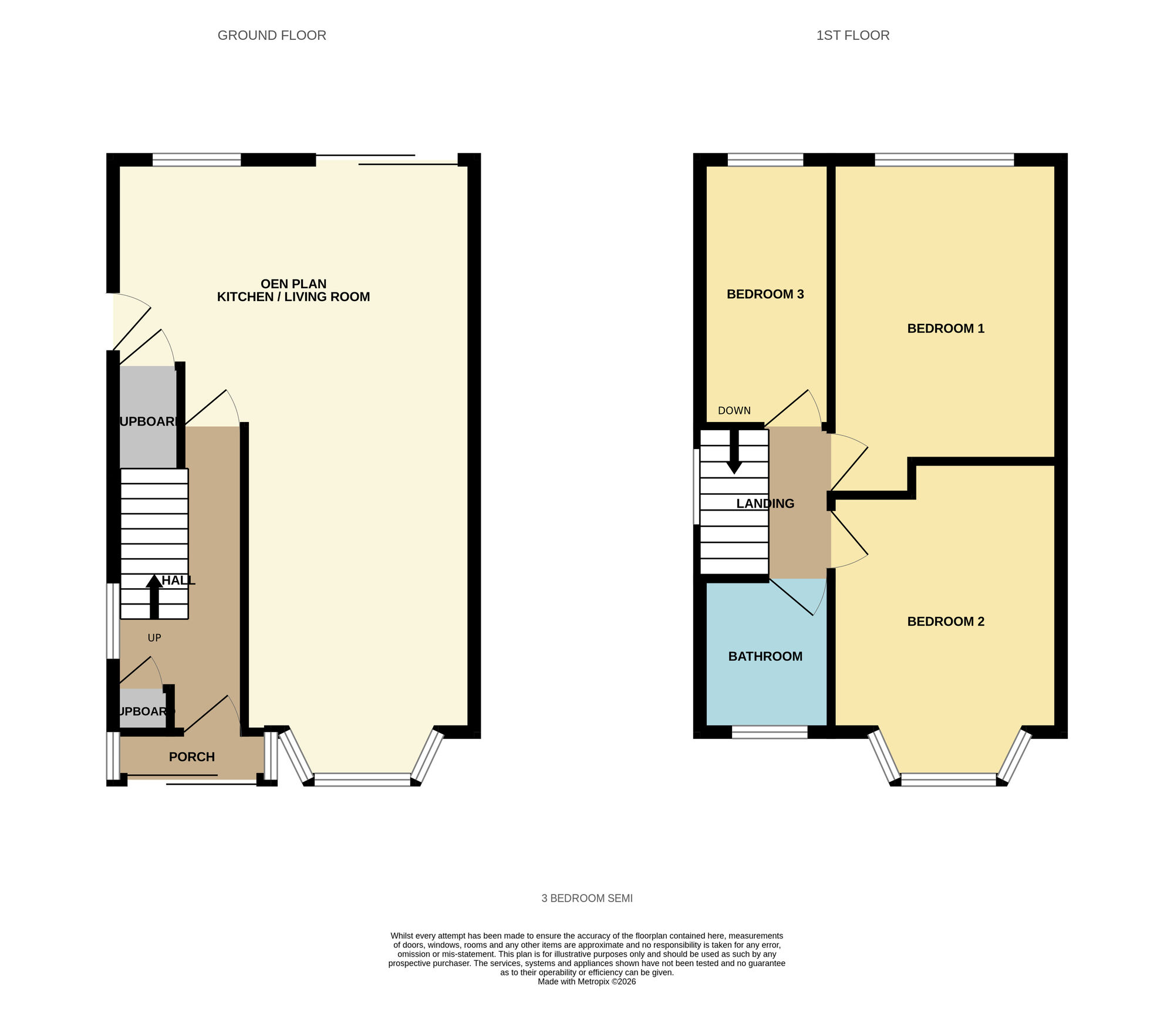Floorplan of 3 bedroom Semi Detached House for sale, Wichnor Road, Solihull, West Midlands, B92