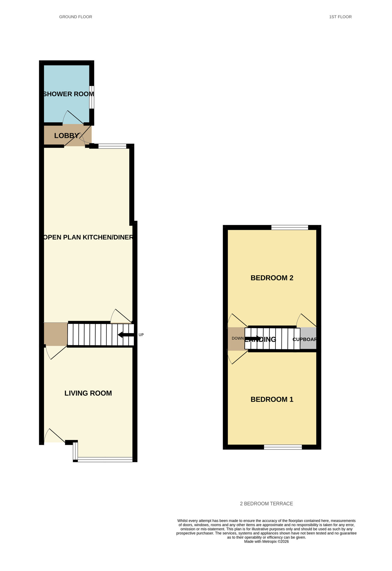 Floorplan of 2 bedroom End Terrace House for sale, Wroxton Road, Birmingham, B26