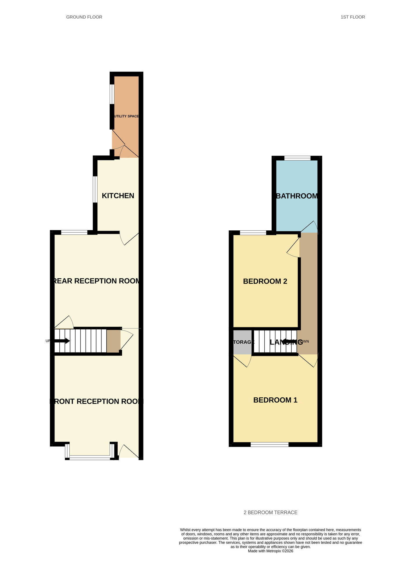 Floorplan of 2 bedroom Mid Terrace House for sale, Charles Road, Small Heath, West Midlands, B9