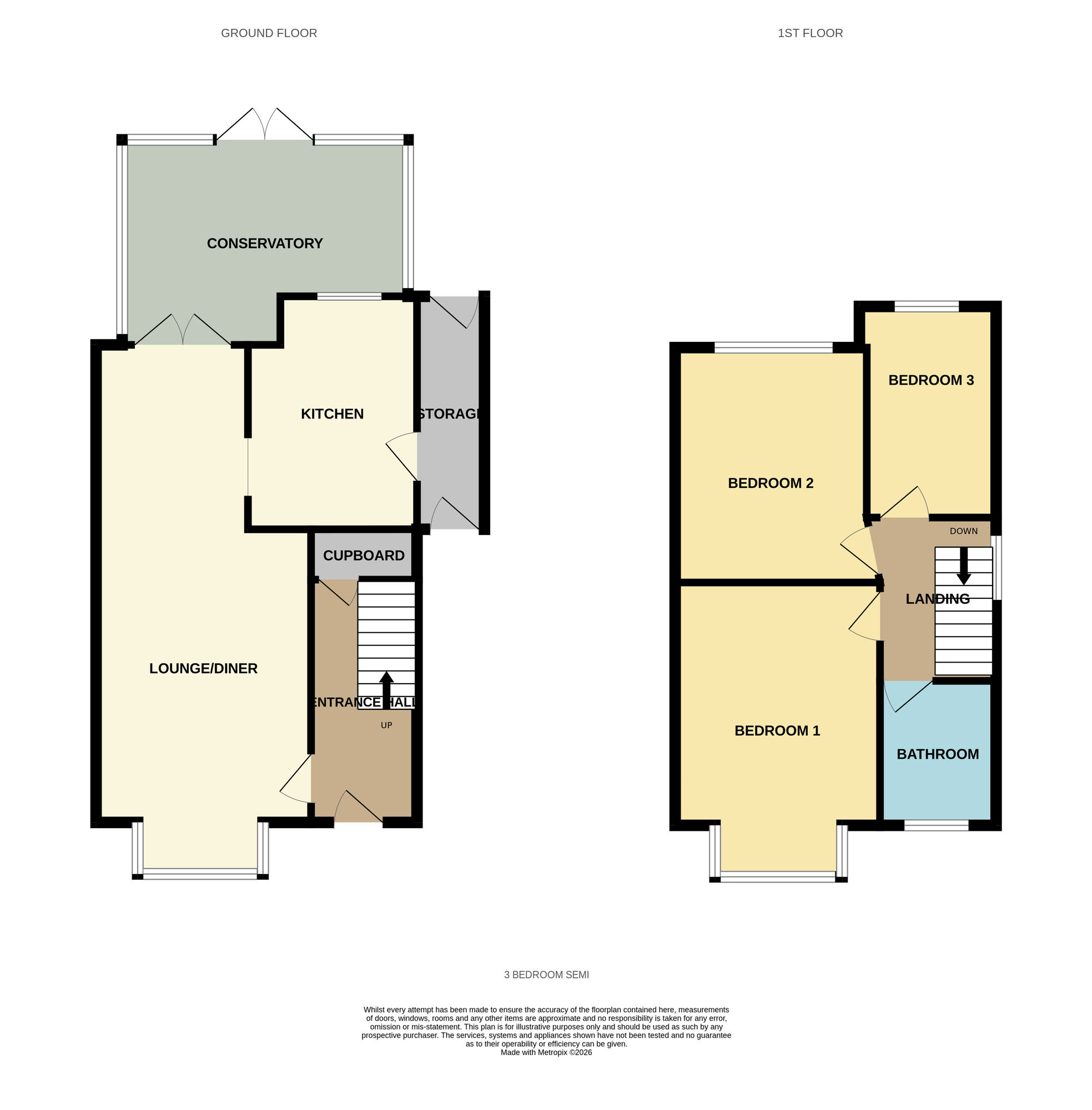 Floorplan of 3 bedroom Semi Detached House for sale, Sedgemere Road, West Midlands, B26