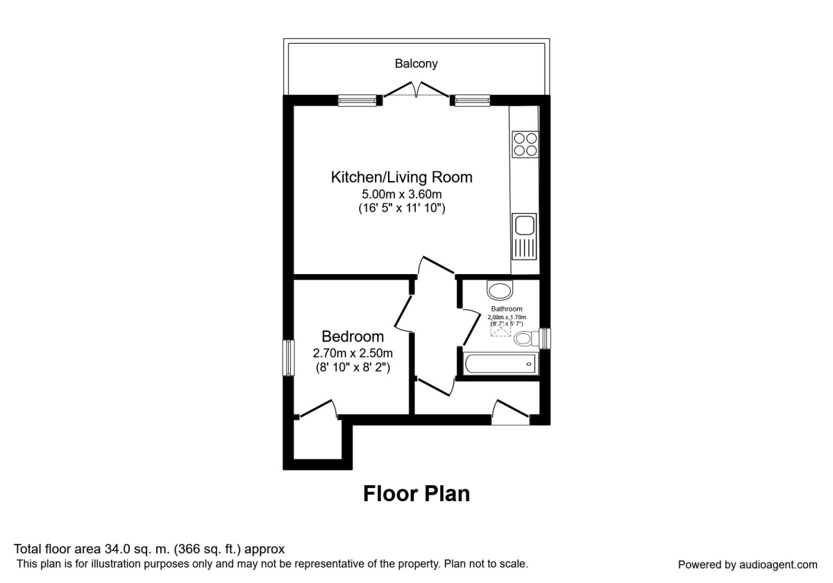 Floorplan of 1 bedroom Flat to rent, Lunds Court Low Petergate, York, YO1