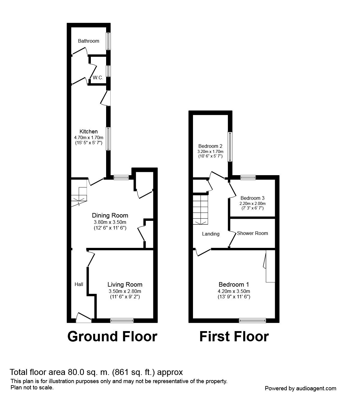 Floorplan of 3 bedroom Mid Terrace House to rent, Wolsley Street, York, YO10