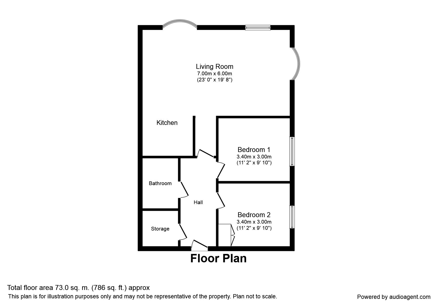 Floorplan of 2 bedroom Flat to rent, Olympian Court, York, YO10