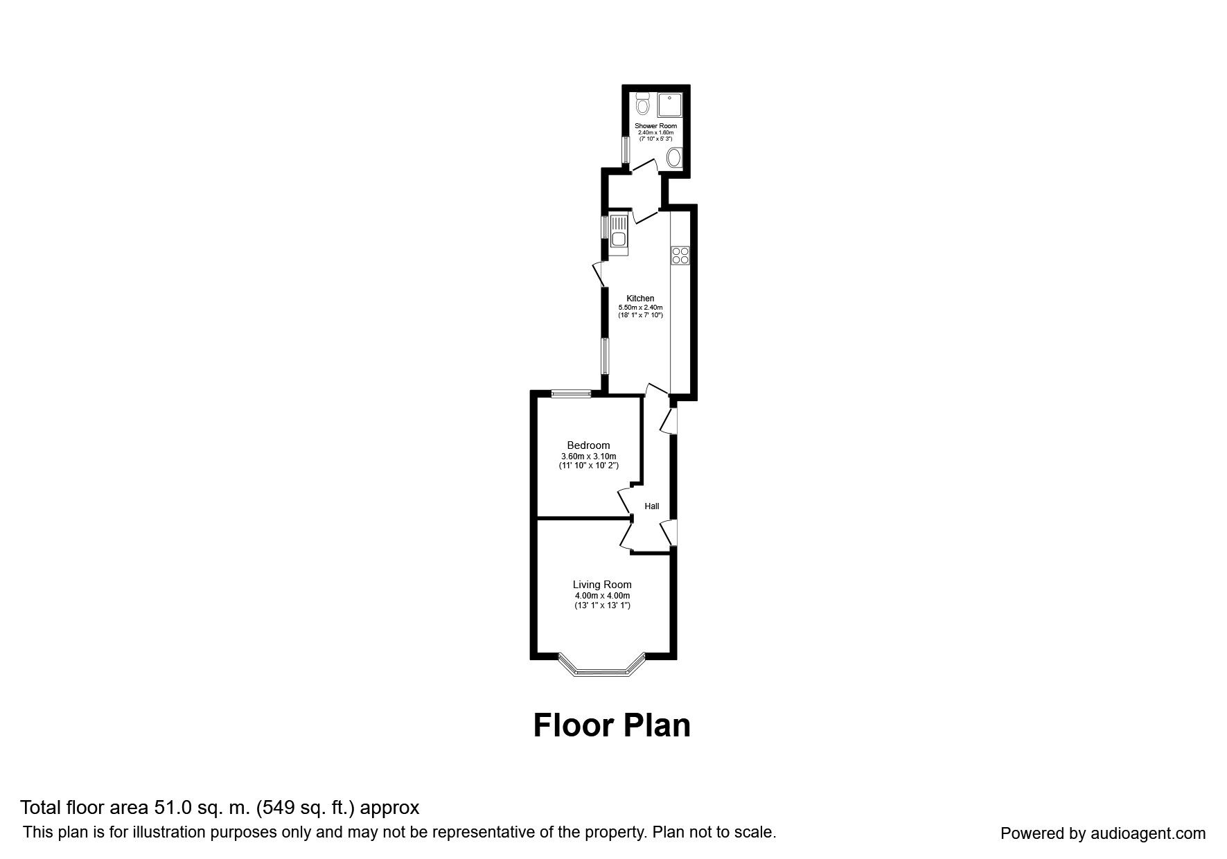 Floorplan of 1 bedroom Flat to rent, White Cross Road, York, YO31