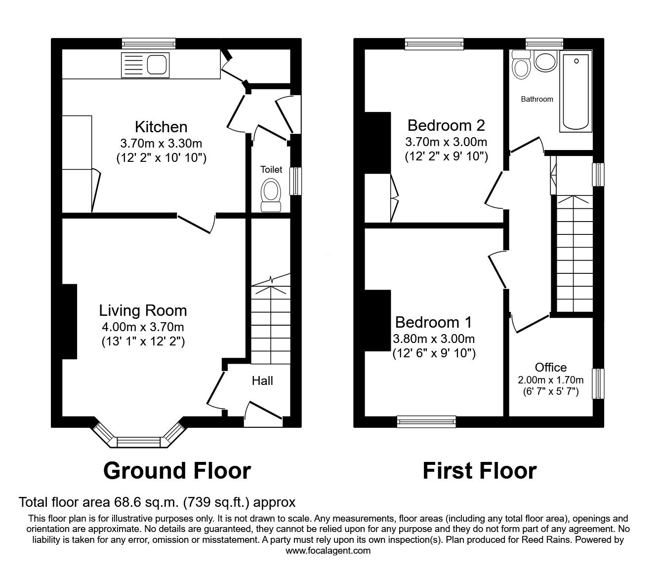 Floorplan of 2 bedroom Semi Detached House for sale, Moor Lane, Copmanthorpe, York, YO23