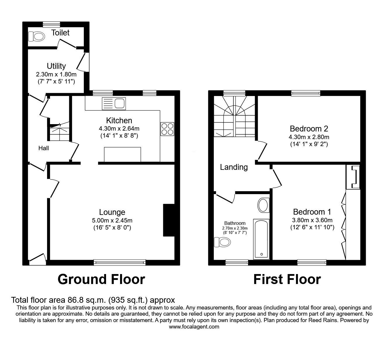 Floorplan of 2 bedroom Mid Terrace House for sale, Main Street, Shipton By Beningbrough, York, YO30