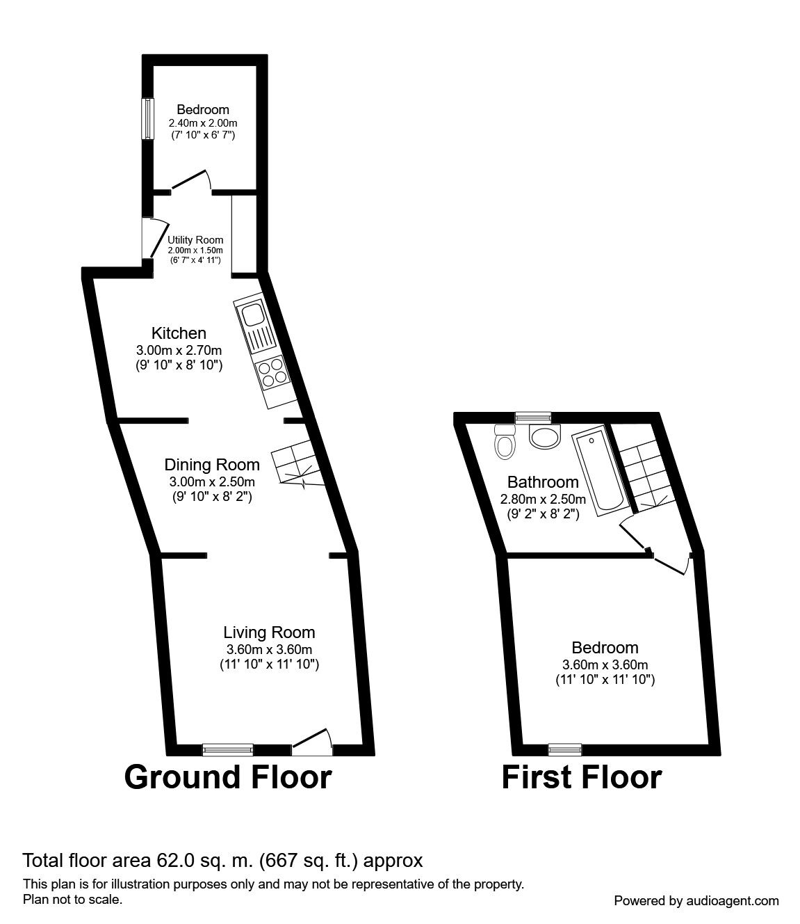 Floorplan of 2 bedroom Mid Terrace House to rent, Heworth Road, York, YO31