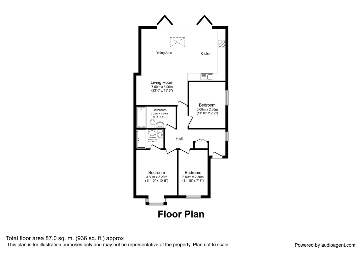 Floorplan of 3 bedroom Semi Detached Bungalow to rent, Lochrin Place, York, YO26