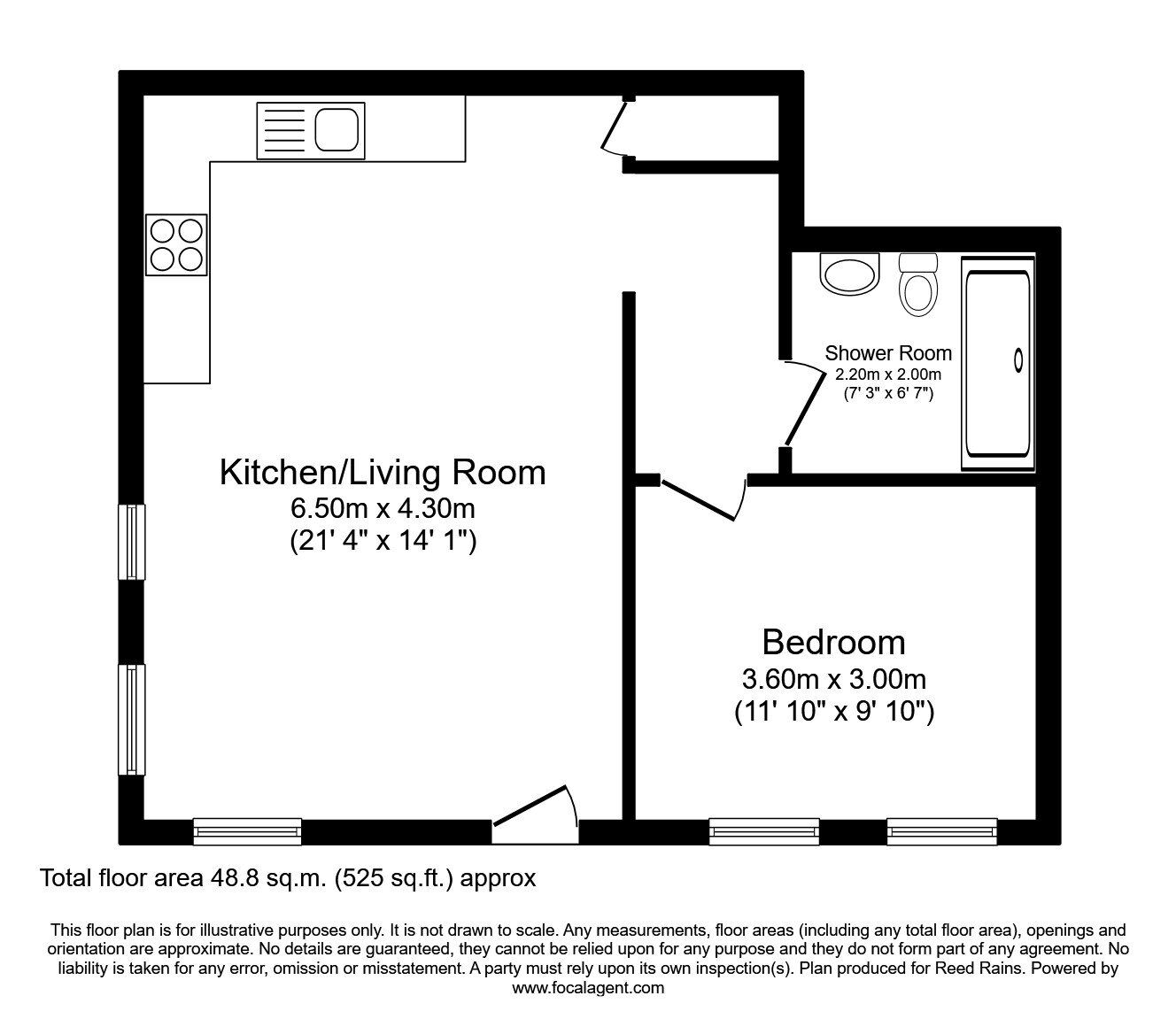 Floorplan of 1 bedroom Flat to rent, Amy Johnson Way, York, YO30