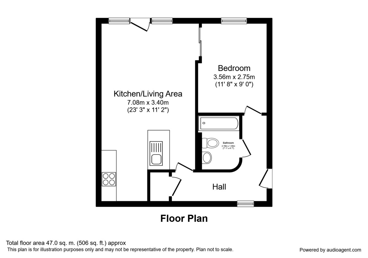 Floorplan of 1 bedroom  Flat to rent, The Courtyard St. Martins Lane, York, YO1