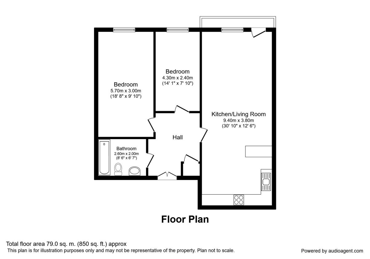 Floorplan of 2 bedroom  Flat to rent, Eboracum Way, York, YO31