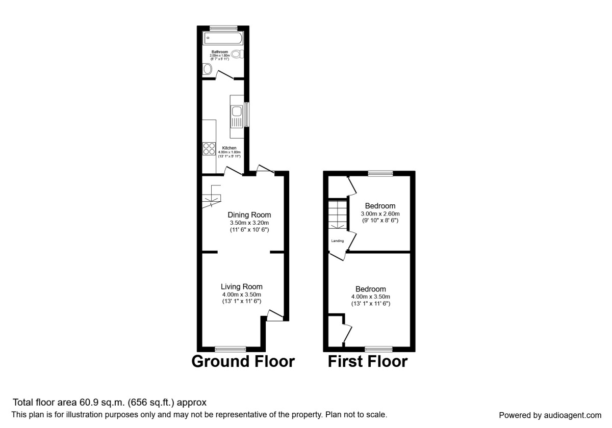 Floorplan of 2 bedroom Mid Terrace House to rent, Lower Ebor Street, York, YO23
