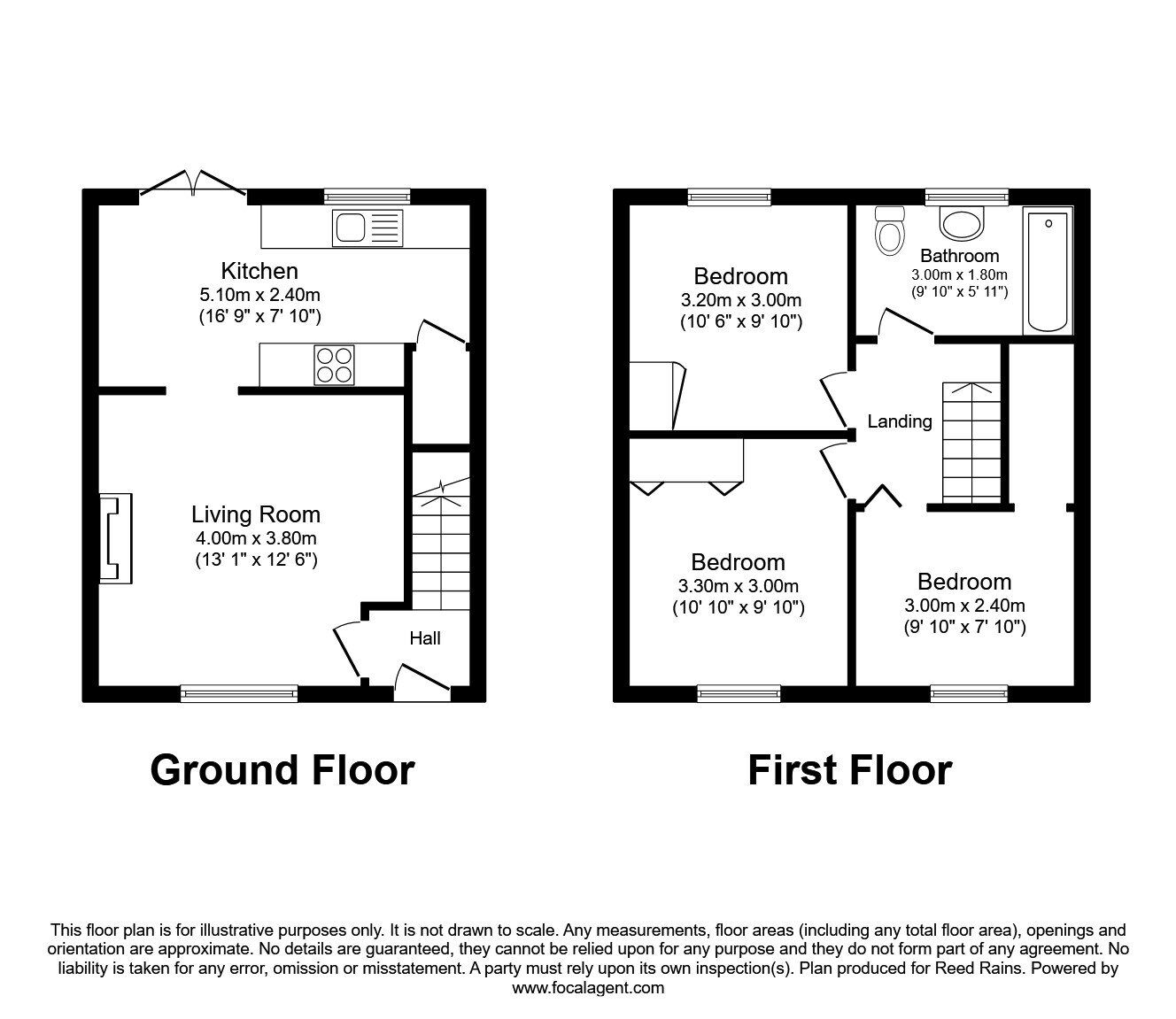 Floorplan of 3 bedroom Mid Terrace House to rent, Moorland Road, York, YO10